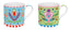 Set 2 Tazas 300 ml Porcelana China Spring Folk Marca Easy Life
