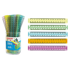 CUBILETE 50 REGLA PLASTICO 15 CM COLORES TRANSPARENTES | 50 UNIDADES | (ARDA)