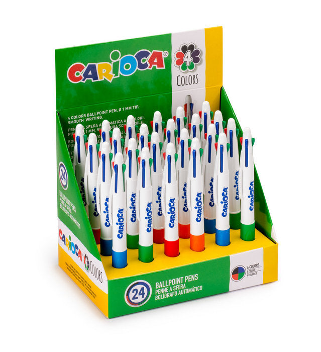 BOLIGRAFOS CARIOCA MAXI 4 COLORES | 24 UNIDADES | (UNIVERSAL ESPAÑOLA S,A,)