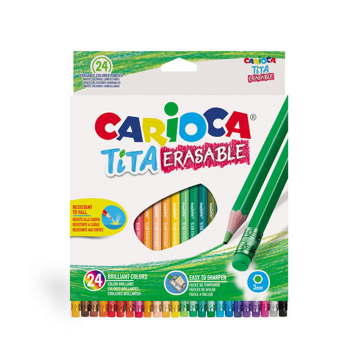 LAPIZ CARIOCA TITA BORRABLES 24 COLORES SURTIDOS | 1 UNIDADES | (UNIVERSAL ESPAÑOLA S,A,)