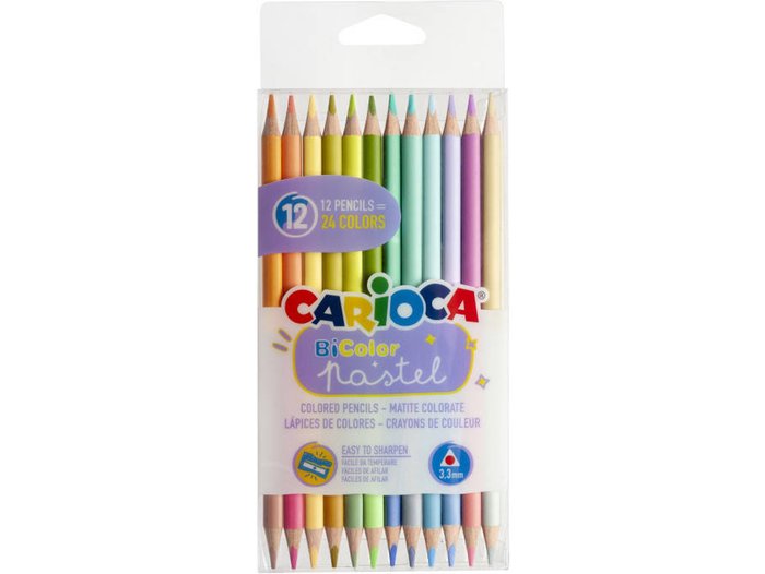 LAPIZ CARIOCA BICOLOR 12 COLORES PASTEL | 1 UNIDADES | (UNIVERSAL ESPAÑOLA S,A,)
