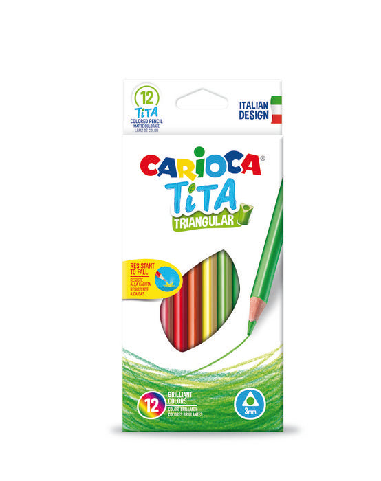 LAPIZ TRIANGULAR CARIOCA TITA 12 COLORES SURTIDOS | 12 UNIDADES | (UNIVERSAL ESPAÑOLA S,A,)