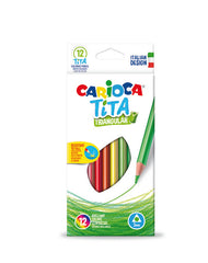 LAPIZ TRIANGULAR CARIOCA TITA 12 COLORES SURTIDOS | 12 UNIDADES | (UNIVERSAL ESPAÑOLA S,A,)