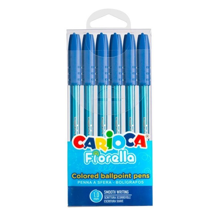 BOLIGRAFO CARIOCA FIORELLA BLISTER 5+1 AZUL | 12 UNIDADES | (UNIVERSAL ESPAÑOLA S,A,)