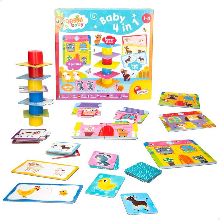 PUZZLE + JUEGOS INFANTILES 4 EN 1 +12M CAROTINA BABY | COLORBABY | 1 UNIDAD | 8008324079872