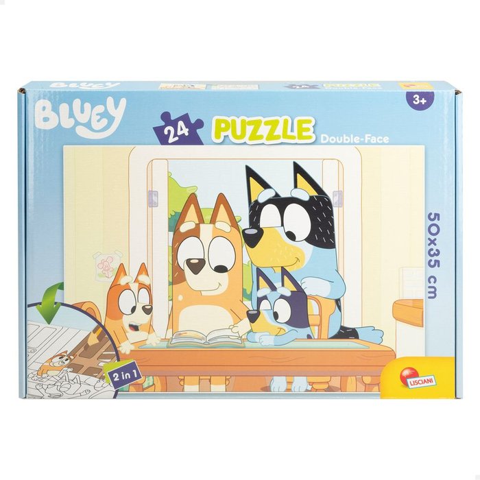PUZZLE BLUEY-PUZZLE DOBLE CARA 24 PIEZAS 50X35CM | COLORBABY | 1 UNIDAD | 8008324099566