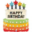 GLOBO PASTEL DE CUMPLEAÑOS VELAS ESTRELLAS 66CM | GRABO BALLOONS | 1 UNIDAD | 8055513252127