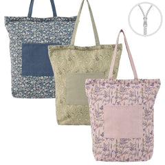 BOLSA ALGODON CON CREMALLERA BOLSILLO FLORES SURTIDAS | DCASA | ENVASE 6 UDS. UNIDAD | 8410000221916