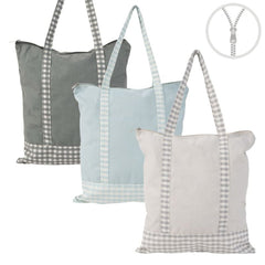 BOLSA ALGODON CON CREMALLERA VICHY SURTIDAS | DCASA | 1 UNIDAD | 8410000221954