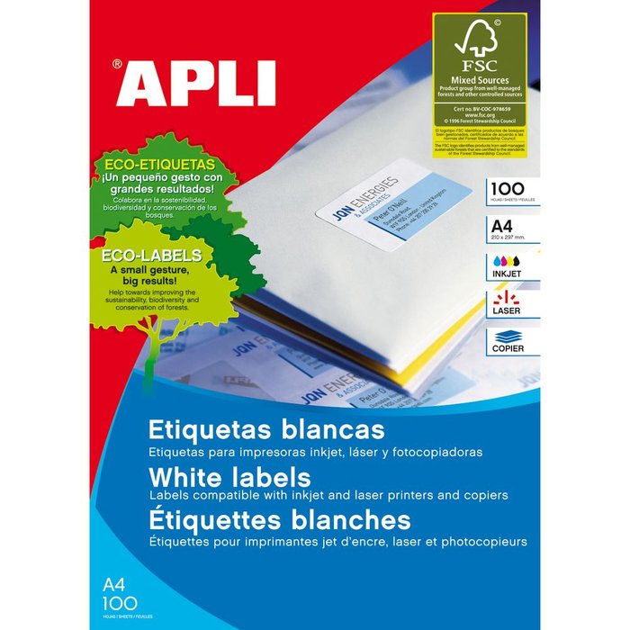 ETIQUETA IMPRESORA 105X74 01279 100/H | 1 UNIDADES | (APLI)