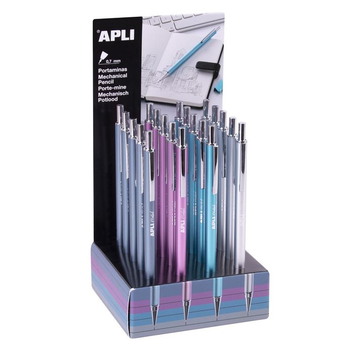 PORTAMINAS METALICOS COLORES SURTIDOS 0,7 MM 20 UNIDADES | 20 UNIDADES | (APLI)