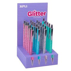 BOLIGRAFOS METAL GLITTER COLLECTION 20 UNIDADES | 20 UNIDADES | (APLI DISEÑO)