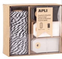 SET GIFT BOX CUERDA MAS ETIQUETAS ELEGANCE | APLI MANUALIDADES | 1 UNIDAD | 8410782198444