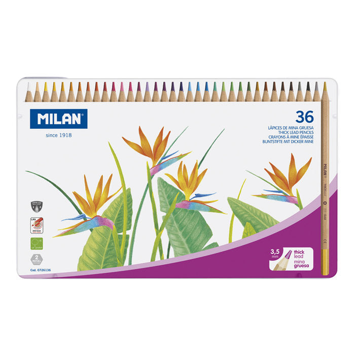 CAJA METALICA 36 LAPICES COLORES MILAN | 1 UNIDADES | (MILAN)