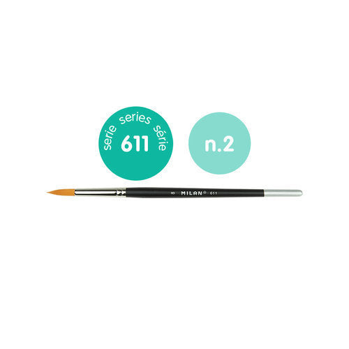 PINCEL PREMIUM SYNTHETIC REDONDO 611 Nº 2 | 6 UNIDADES | (MILAN)