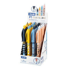 EXPOSITOR 20 BOLIGRAFOS P1 CAMALEON TINTA AZUL | 20 UNIDADES | (MILAN)