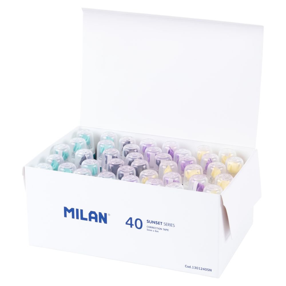 EXP, 40 CINTAS CORRECTORAS CILINDRICAS 5 MM X 6 M SUNSET | 40 UNIDADES | (MILAN)