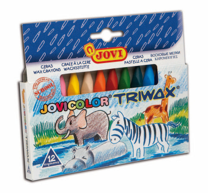 CERA JOVICOLOR 973 TRIWAX 12 COLORES SURTIDOS | 1 UNIDADES | (JOVI)