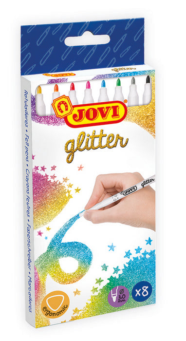 Rotulador Jovi Glitter 8U Surtido | Jovi | Pack 1 Unidades