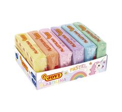 PLASTILINA BANDEJA 6 PASTILLAS 50 G COLORES SURTIDOS PASTEL | 1 UNIDADES | (JOVI)