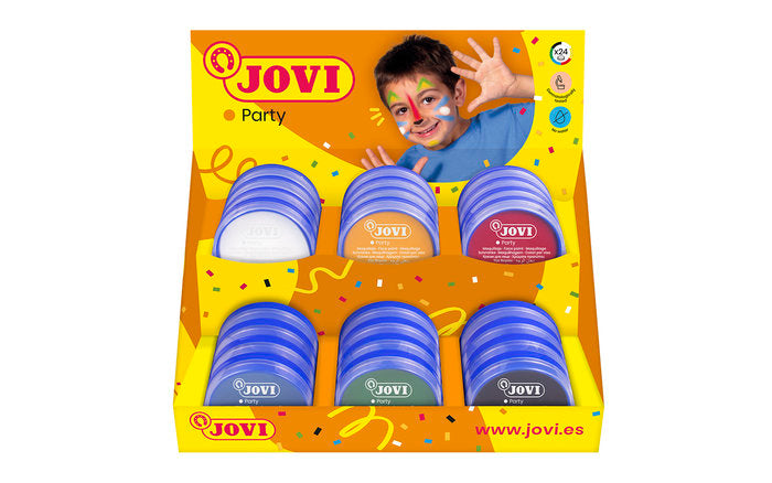 EXPOSITOR 24 MAQUILLAJE CREMA FACE PAINT 6 COLORES SURTIDOS | 24 UNIDADES | (JOVI)