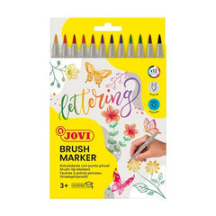 Rotulador Jovi Brush Marker 12 Colores Surtidos | Jovi | Pack 1 Unidades
