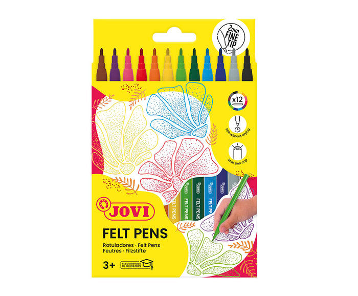 Rotuladores Jovi 12 Unidades Trazo Fino Surtidos | Jovi | Pack 12 Unidades