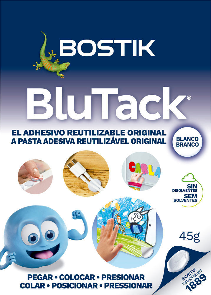 MASILLA ADHESIVA BLU-TACK BLANCO 45 GR | 12 UNIDADES | (PLICO)