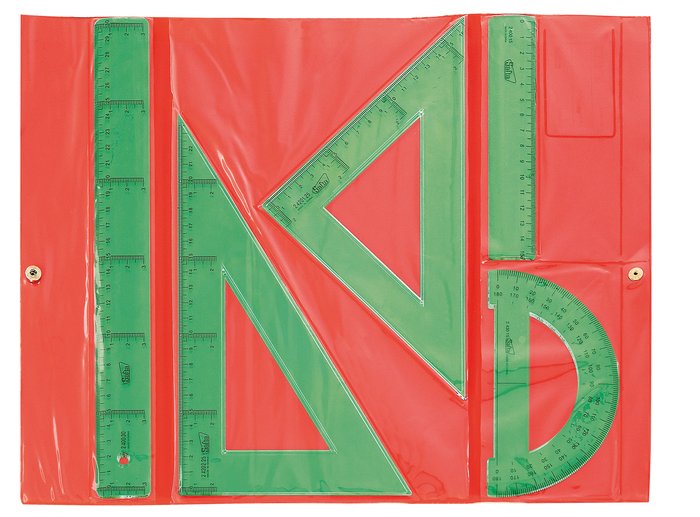 ESTUCHES DIBUJO JUEGO DE REGLAS 5 PZS, CIERRE VELCRO | SAFTA BASICO