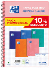 Bloc Espiral A4 Cuadro 4MM 80H 90g | Oxford | Polipropileno | Formato A4 | Pack 1 Unidades