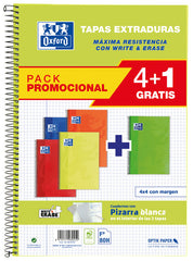 Bloc Espiral A4 Liso 80H 90g | Oxford | Cartón | Formato A4 | Pack 1 Unidades