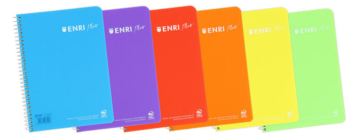 Bloc Espiral Estándar Liso 80H 90g | Enri 2000, S,A, | Polipropileno | Formato Estándar | Pack 5 Unidades
