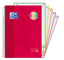 Cuaderno espiral a4+ 120h 90g cuadrícula 5x5 Oxford color rojo