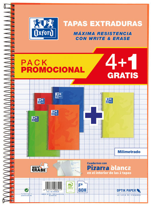Bloc Espiral A4 Liso 80H 90g | Oxford | Cartón | Formato A4 | Pack 1 Unidades