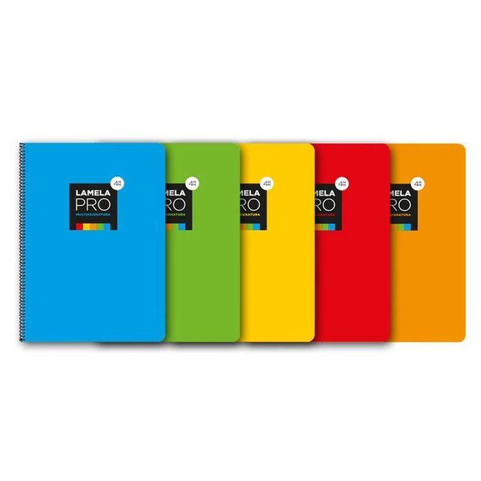Bloc Espiral A4 Liso 100H 90g | Lamela | Cartón | Formato A4 | Pack 5 Unidades