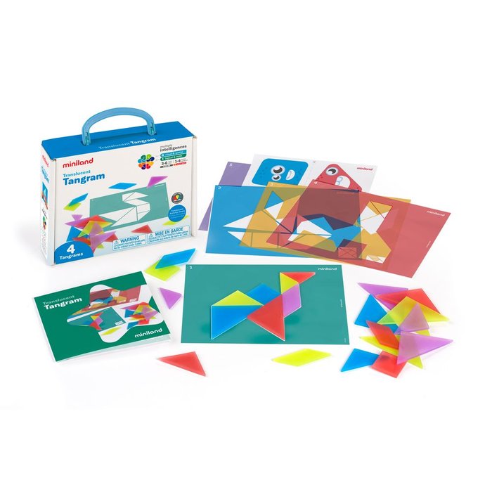 JUEGO TANGRAM TRANSLUCIDO PARA MESA DE LUZ | MINILAND | 1 UNIDAD | 8413082321635
