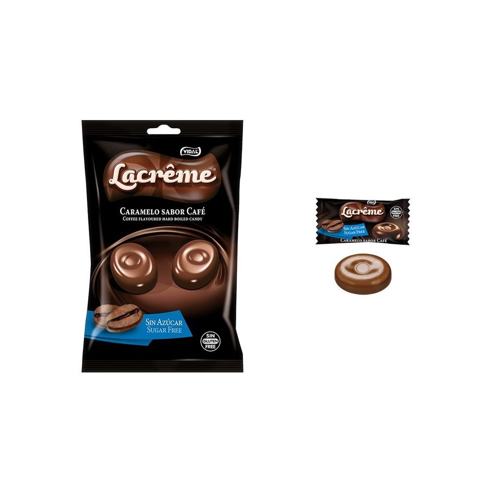 BOLSA CARAMELOS LA CREME CAFE SIN AZUCAR 80 GR | VIDAL GOLOSINAS | ENVASE 12 UDS. UNIDAD | 18413178266779