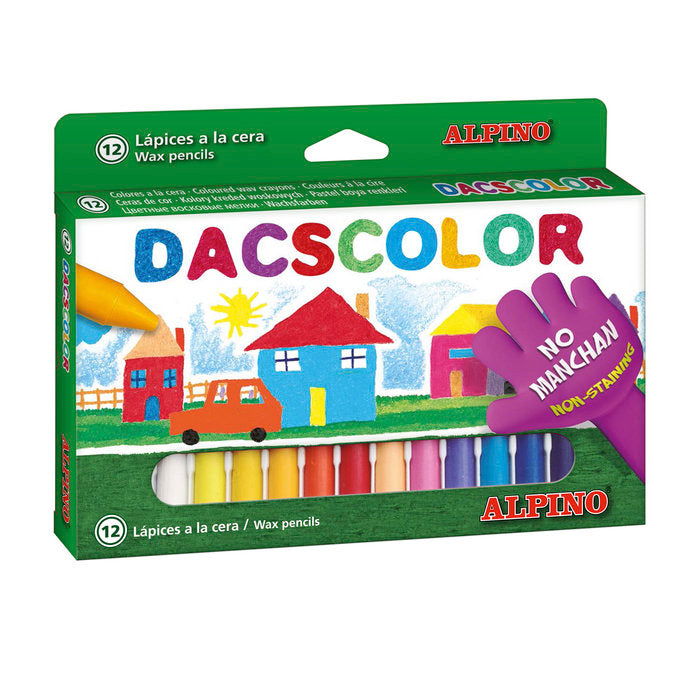 CERA DACSCOLOR 12 COLORES SURTIDOS | 6 UNIDADES | (DACS)