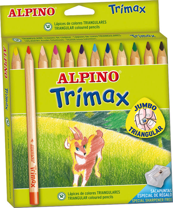 LAPIZ ALPINO 12 COLORES TRIMAX | 1 UNIDADES | (ALPINO)