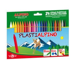 CERA PLASTIALPINO 24 COLORES SURTIDOS | 1 UNIDADES | (ALPINO)