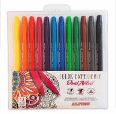 Rotulador Dual Artist Color Experience 12 Colores Surtidos | Alpino | Pack 1 Unidades