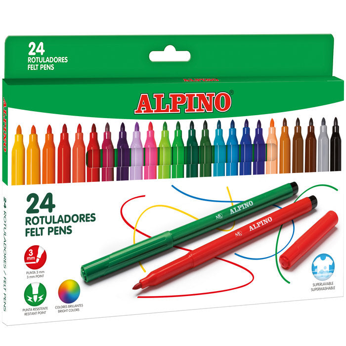 Rotulador Alpino 24 Colores Surtidos | Alpino | Pack 6 Unidades