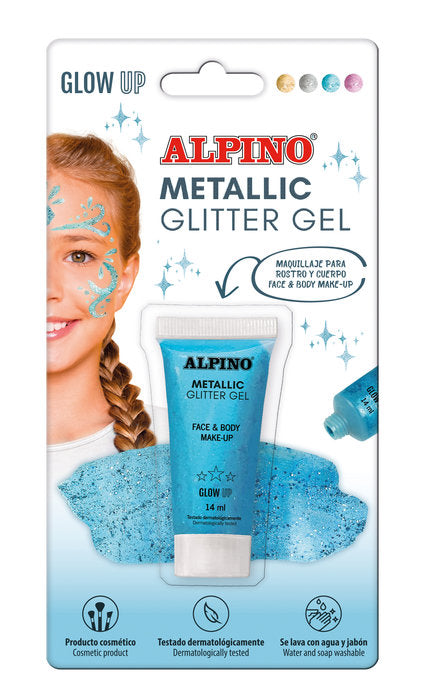 BLISTER MAQUILLAJE GLITTER GEL METALICO AZUL | 1 UNIDADES | (ALPINO)