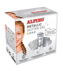 MAQUILLAJE ALPINO GLITTER GEL METALICO PLATA | 6 UNIDADES | (ALPINO)