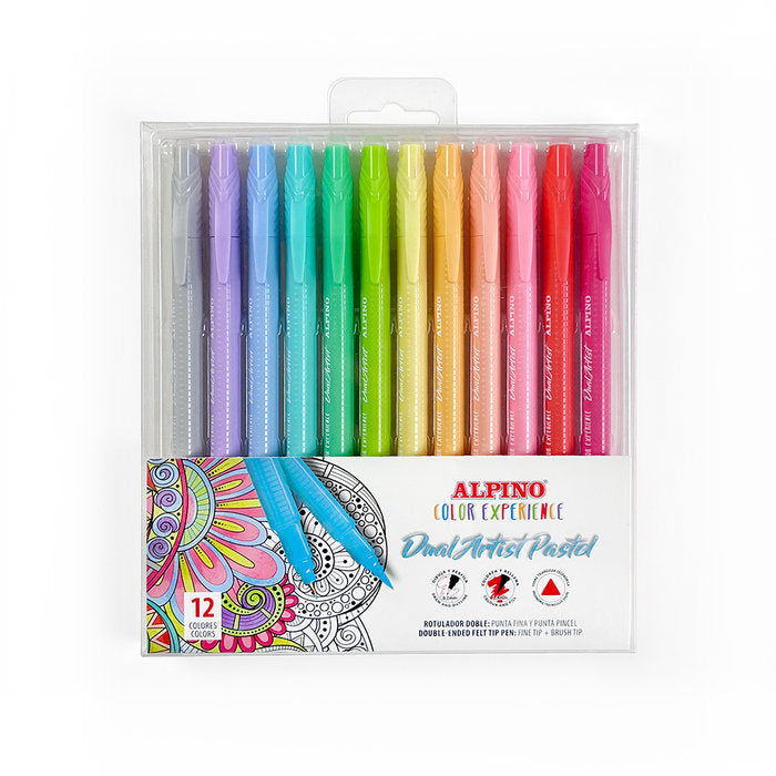 Rotulador Color Experience Dual Artist 12 Colores Pastel | Alpino | Pack 1 Unidades