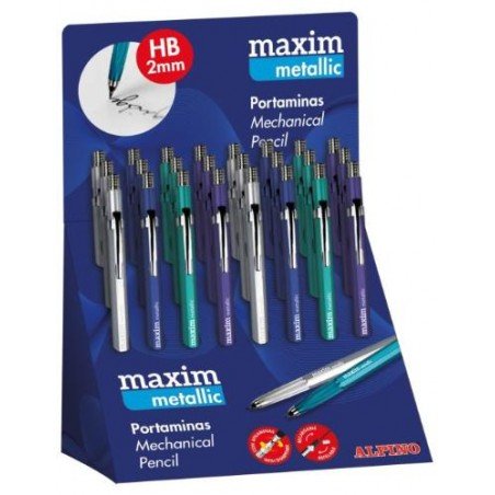 EXPOSITOR 24 PORTAMINAS ALPINO MAXIM 2 MM METALLIC | 24 UNIDADES | (ALPINO)