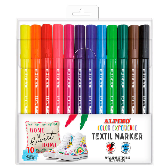 Rotulador Alpino Color Experience Textil 10 Colores Surtido | Alpino | Pack 1 Unidades