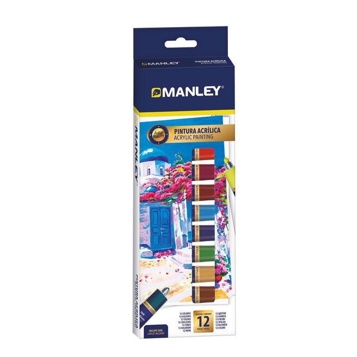 PINTURA ACRILICA MANLEY 12 COLORES | 1 UNIDADES | (MANLEY PRODUCTOS, S,A,)