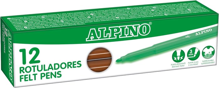 Rotulador Alpino Marron | Alpino | Pack 12 Unidades