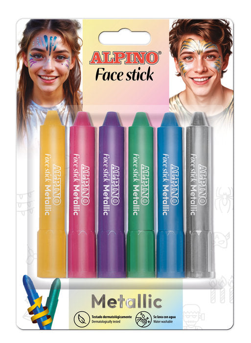 MAQUILLAJE ALPINO 6 FACE STICK 5 GR COLORES METALICOS | 1 UNIDADES | (ALPINO)